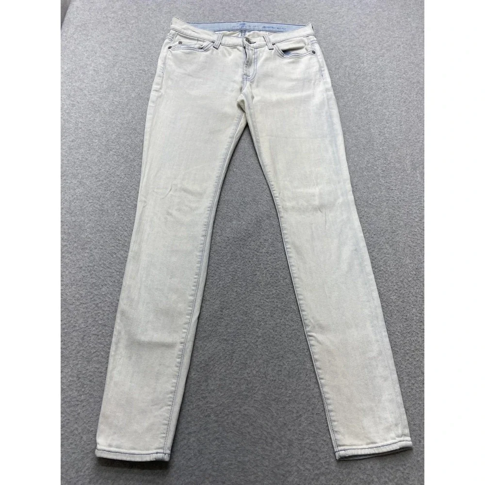 7 For All Mankind Gwenevere Jeans Womens 28 Light Wash Skinny Stretch Denim USA